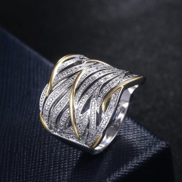 🎀Fashion Trendy Wave Stackable Rings for Women, EVGG1375 - Picture 1 of 8